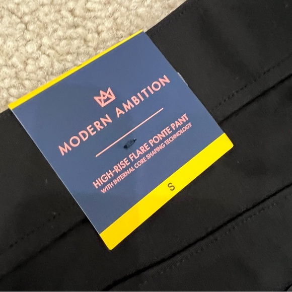 Modern Ambition High Rise Flare Ponte Pant Women's Size Small Black 1765863 NEW - Picture 14 of 16